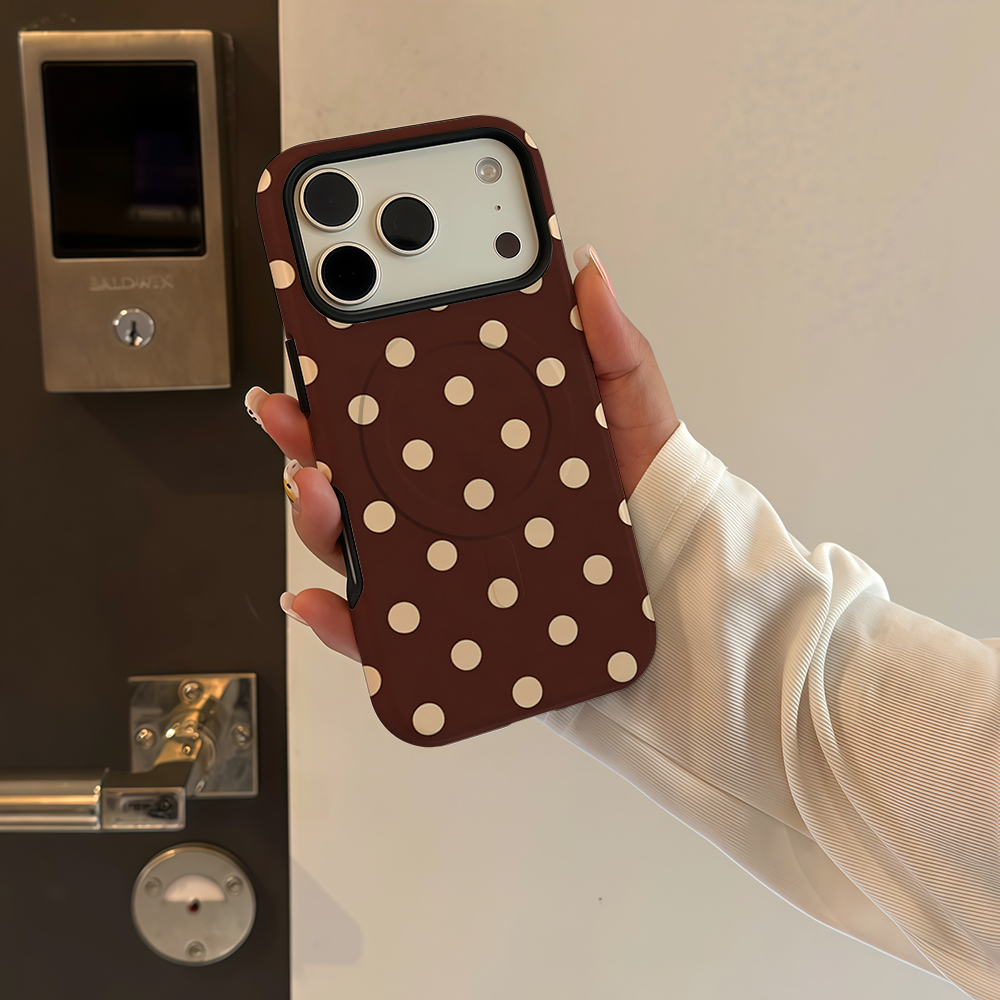 Brown Beige Polka Dot Phone Ca - огляд і ціна Phone Accessories Magnetic